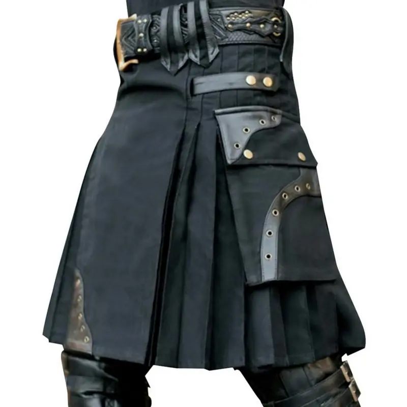 2021 Scottish Mens Kilt Traditional Skirt Metal Classic Retro Personality Kilts Check Pattern Skirts |