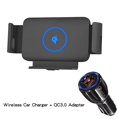 Clamping Car Wireless Charger for Samsung Galaxy Z Fold 3 2 Note20 S20 iPhone 12 11 13 Max Air Vent Mount Phone Holder