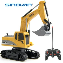 Sinovan rc carro 1:24 escavadeira brinquedo rc caminhão com luzes de engenharia carro liga plástico traktor para crianças presente carregável rc carros