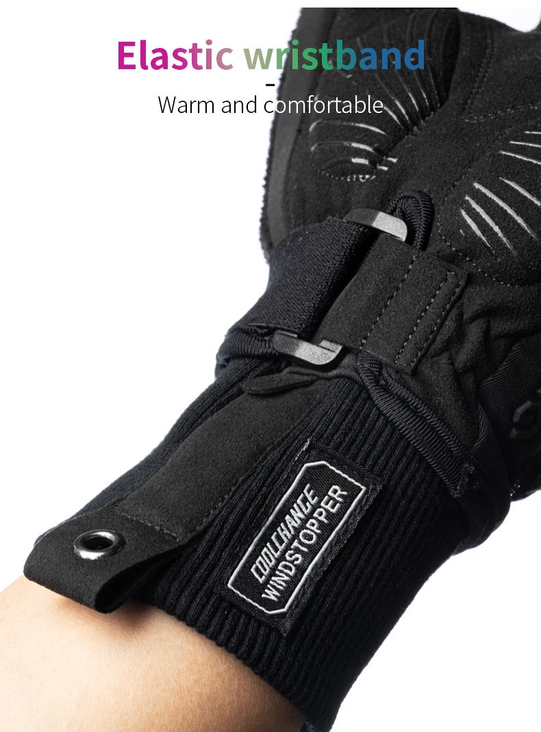 CoolChange, велосипедные перчатки, зимние, термальные, водонепроницаемые, велосипедные перчатки, длинные пальцы, сенсорный экран, на запястье, с пряжкой, велосипедные перчатки для мужчин и женщин