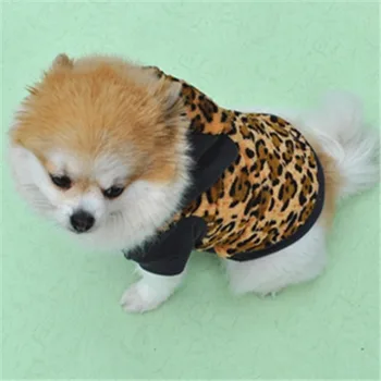 

Autumn and Winter European and American Styles Pet Dog Clothing Warm Comfortable Fashion Leopard Print Hoodie Small Dog Clothing