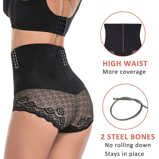 Tummy Control Shapewear For Women Thong Underwear High Waist  Panties Seamless Briefs Compression Stomach Butt Shaper