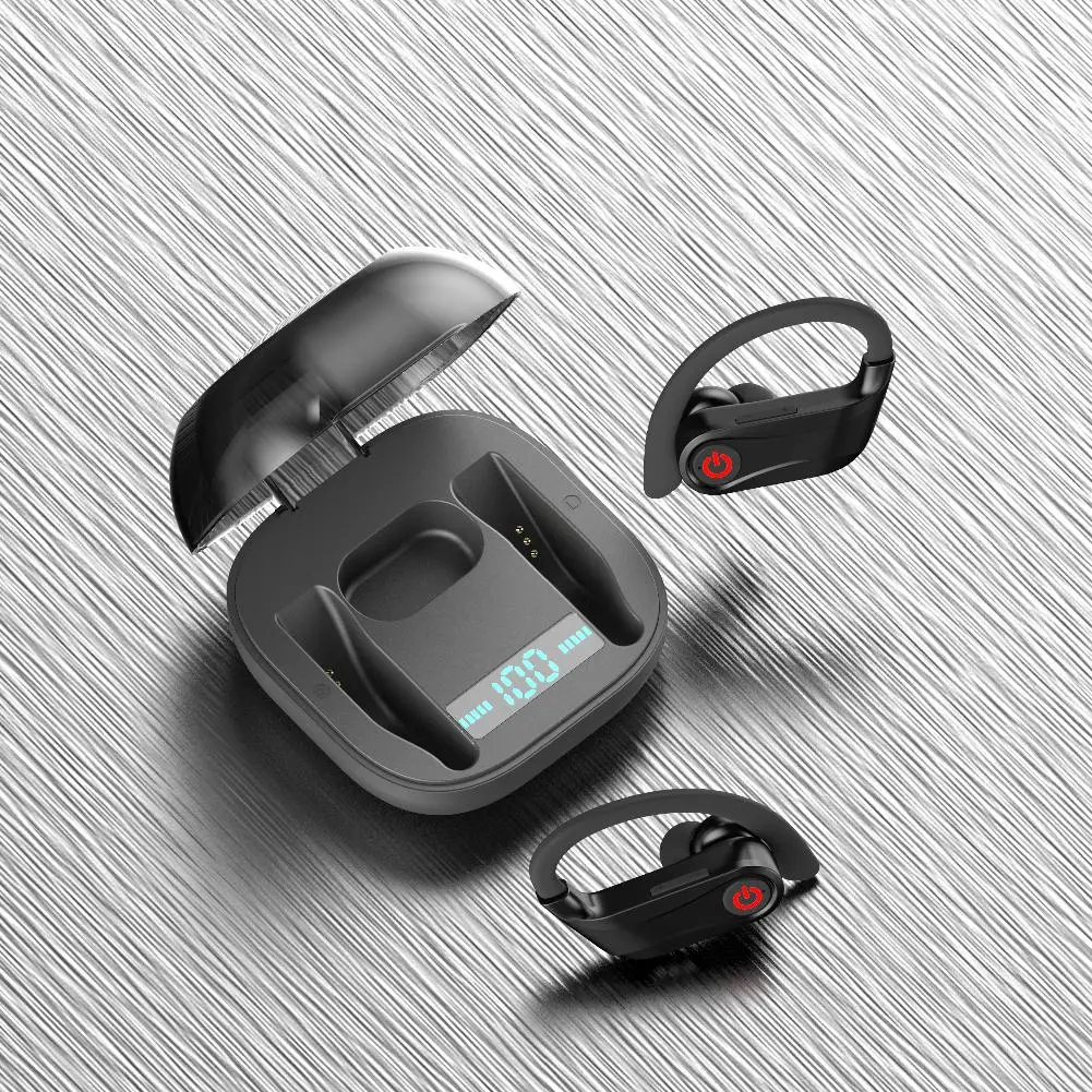 TWS Bluetooth 5,0 наушники для HBQ Q62 Powerbeats Pro стерео беспроводные наушники Водонепроницаемая гарнитура с зарядным устройством наушники - Color: black