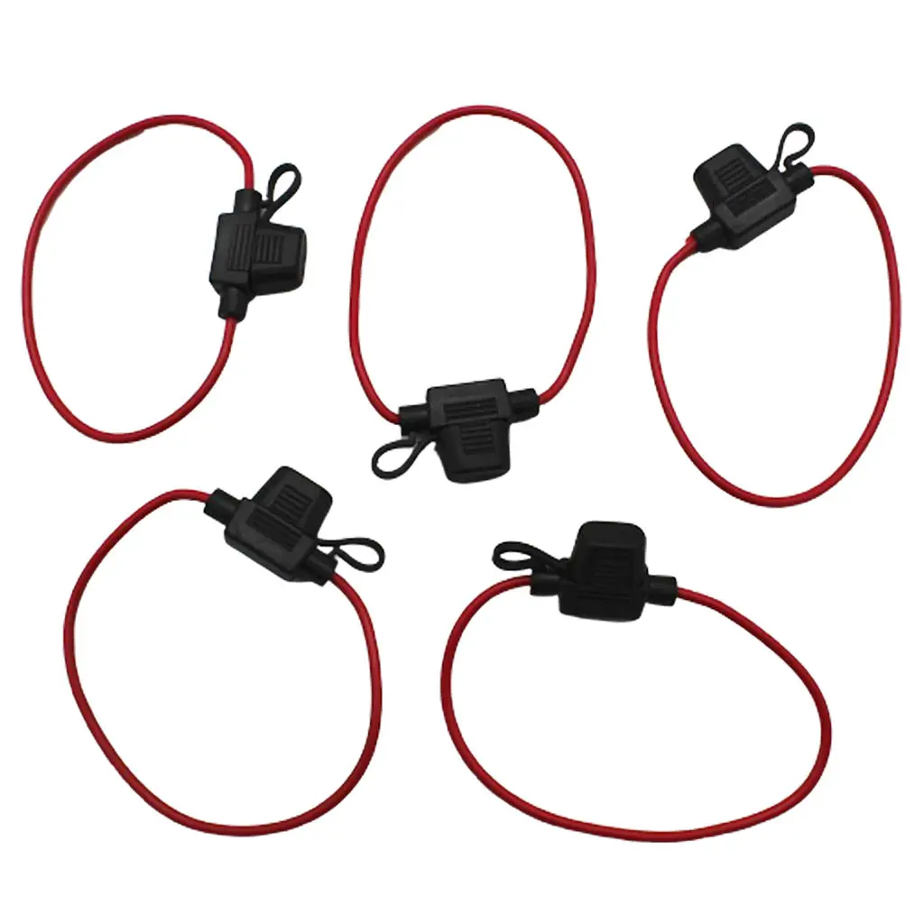5x 14AWG In line Fuse Holder Mini Blade Fuse Holder DC 12V Fuses For