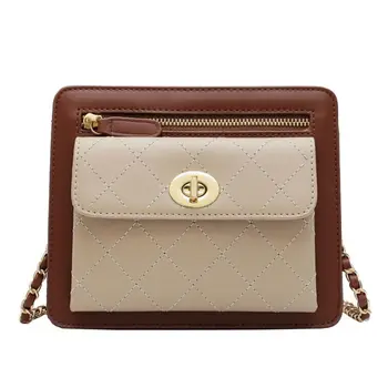 

Girls Crossbody Simple Style Solid Color Square Patterns Ladies Shoulder Bag A69C