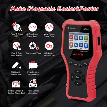 

LAUNCH X431 CR3008 OBD2 Automotive Scanner OBD 2 OBDII Code Reader Diagnostic Tool free update pk KW850 NT301 AD510
