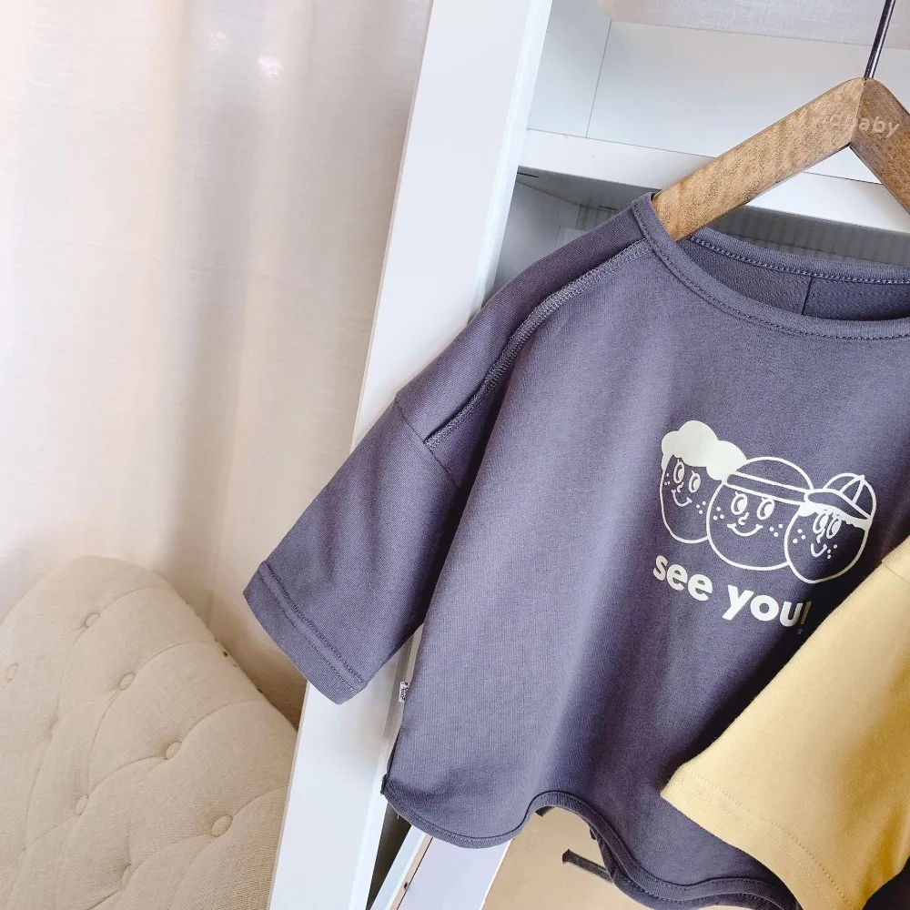 Новые осенние детские футболки унисекс с длинными рукавами и принтом из мультфильмов; повседневные топы в Корейском стиле для маленьких мальчиков и девочек; детская одежда