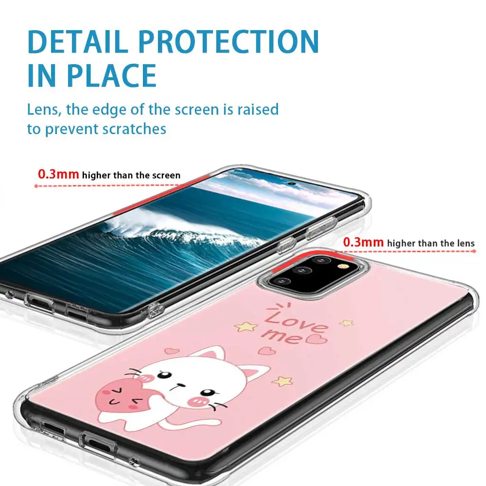 Мягкий ТПУ чехол для телефона с милым котом и розовой свиньей Samsung Galaxy S10 S9 S8 Plus S10e