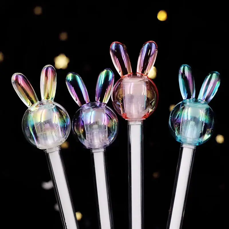 Rabbit Креативная крутая Лазерная странствующая планета креативная Модная Черная гелевая ручка лазерный хрустальный шар канцелярские принадлежности для школы и офиса подарок - Цвет: Rabbit