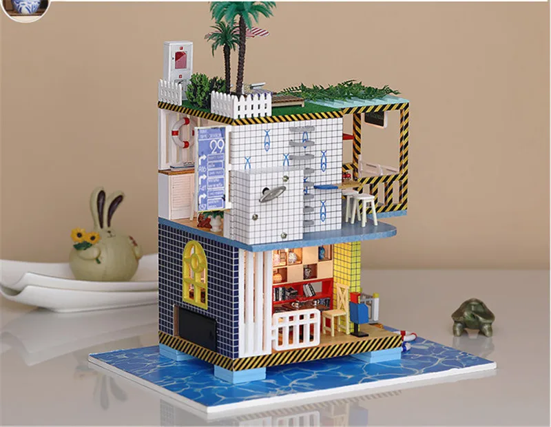 Большой кукольный домик для отдыха на море игрушка сделай сам миниатюрный