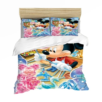 

Mickey Mouse Bedding Set Single Twin Queen King Size Bedding Set Children kids Duvet Cover Pillow Cases Comforter Bedding Sets