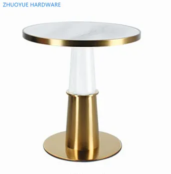 

New stainless steel titanium brushed black porcelain riprap cone table light luxury hotel dining table can be customized
