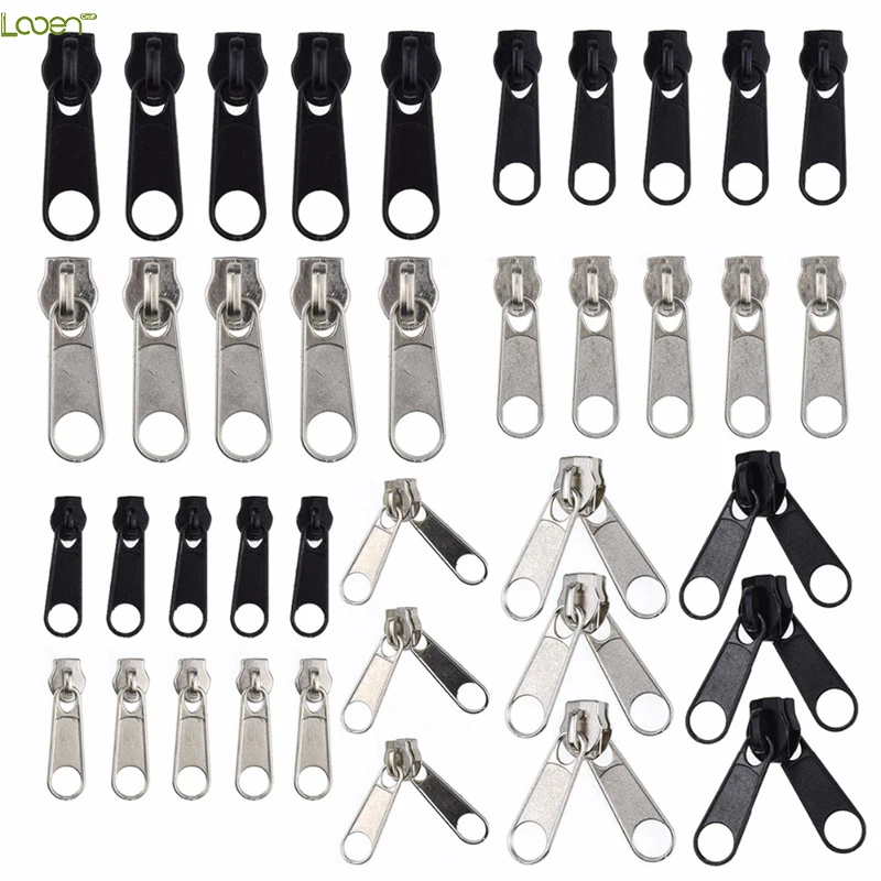 

5pcs Fix Zipper #3 #5 #8 #10 Slider Zipper Head Pull Replacement Repair Kit Garment Clothes Bag DIY Zip Fastenings Accessories