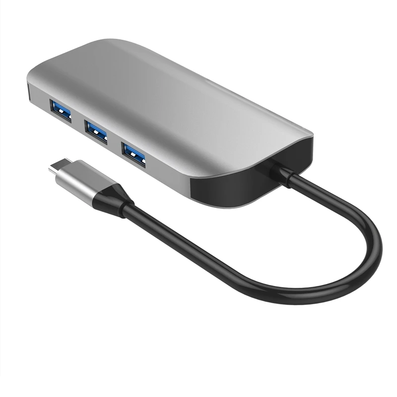 8 в 1 Usb C концентратор док-станция Usb3.0 TF кард-ридер Тип C док-станция usb-хаб для ноутбуков huawei Usb расширитель HDMI VGA RJ45