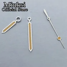 Miuksi серебристо-Желтые часы руки зеленые светящиеся стрелки подходит для NH35 NH36 механизм Miuksi серебристо-Желтые часы руки зеленые светящиеся стрелки подходит для NH35 NH36 механизм