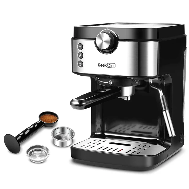Máquina de café Espresso de 20 Bar con Espumador de leche, varita, 1300W,  sin fugas, tanque de agua extraíble de 900 ml - AliExpress