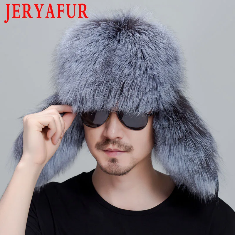 JERYAFUR женская меховая шапка зимняя из натуральной норки меховые шапочки с серебряным лисьим мехом помпоны Топ шапочки горячая Распродажа Россия меховая шапка