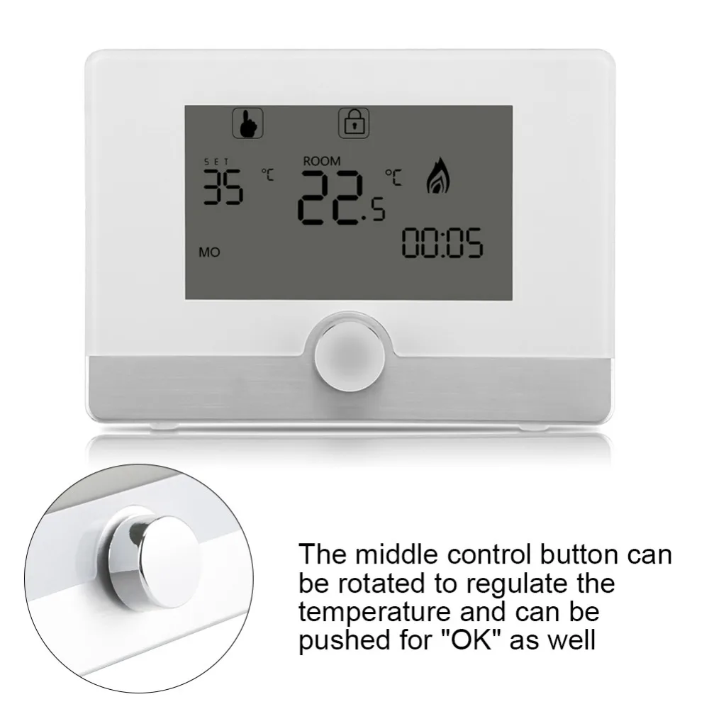 Кнопочный газовый котел термостат комнатный регулятор температуры сенсорный экран умный программируемый термостат настенный