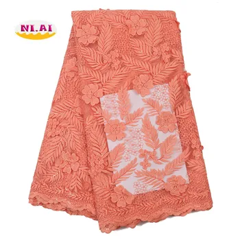 

NIAI African Lace Fabric 2019 High Quality Lace French Nigerian Sequins Net Lace Fabrics For wedding Dress Embroidery XY3100B-2