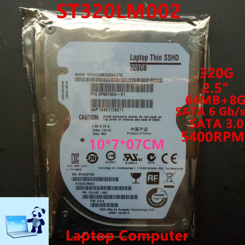 Новый оригинальный SSHD для Seagate 320GB 2 5 &quotSATA 6 ГБ/сек. 64MB + 8G 5400RPM внутреннего ноутбука
