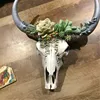 Newest MOTHER'S DAY GIFT Succulent/Flower Cow Skull Wall Decor Nursery Decor Resin Ornament With Hanging Hole Bull Head Pendant 3