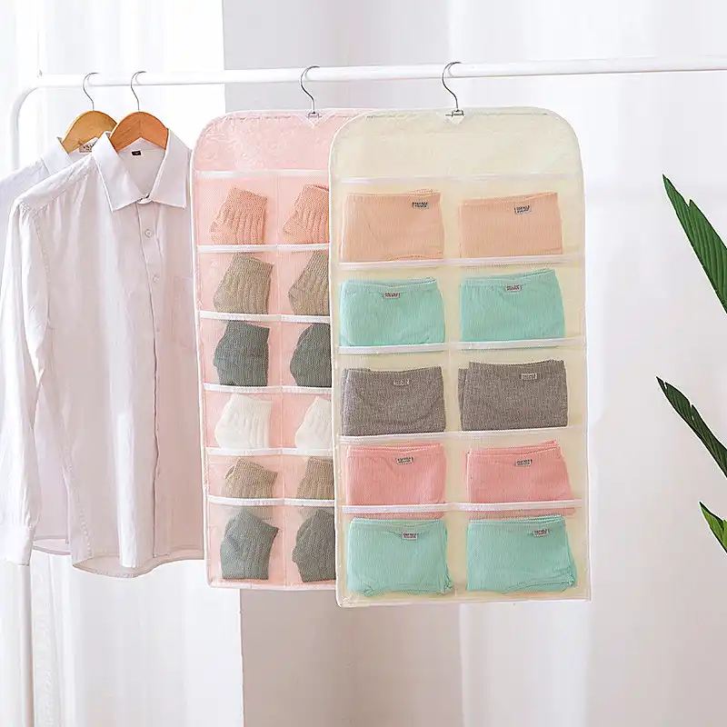 Storage Undearwear Bag Socks Bra Lingerie Closet Organizer High Quality Non-woven Hanging Storage Pouch Bags For Femal Underwear
