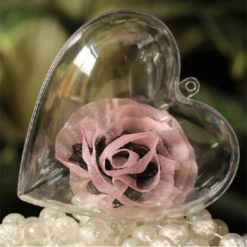 

30pcs Christmas Decoration Clear Plastic Balls Transparent Bauble Xmas Ornament Heart Shape Romantic Tree Window Wedding Gift
