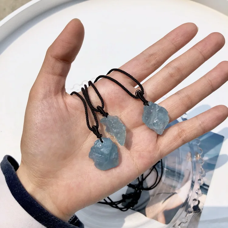 Aquamarine Necklace Men And Women Rough 