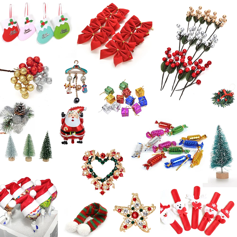 

Hot Sale Christmas Wreaths Sticker Lollipop Cover Tops Pendants Miniature Xmas Tree Hanging Ornament Home Decoraitons