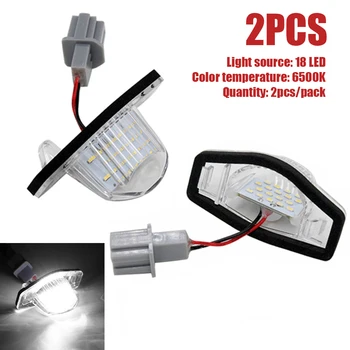 

2pcs License Plate Light 18 LEDs Easy Install Number Styling Replacement Parts Waterproof Car Lamp Exterior For Honda CRV Jazz