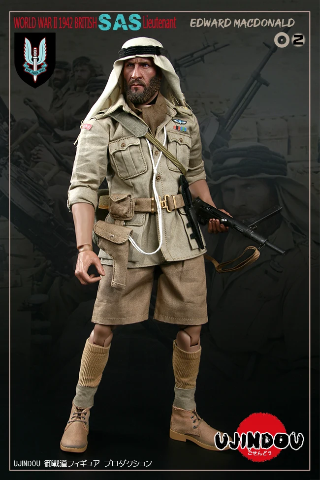 UJINDOU U9002 1//6 WWII British SAS Lieutenant Edward Macdonald 1942 Boots Model