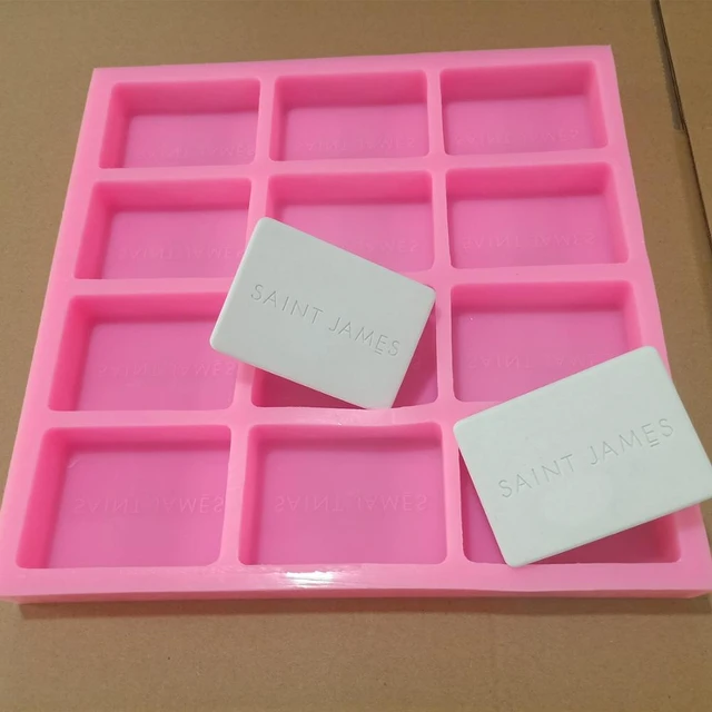 12 Cavities Custom Rectangle Bar Soap Mold Custom Silicone Mold