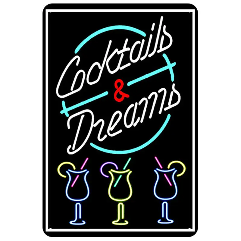 Metal Tin Sign cocktails dreams Decor Bar Pub Home Vintage | Дом и сад
