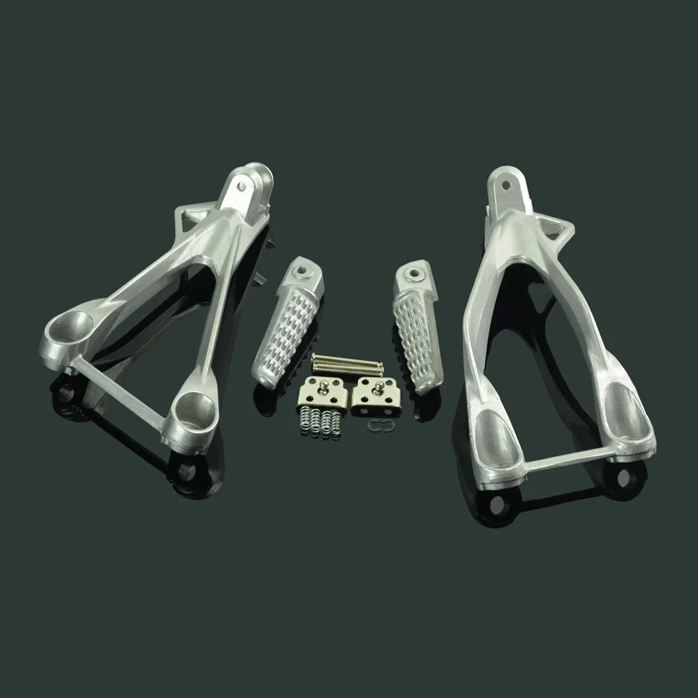 Подножки для мотоцикла подножки для ног педали кронштейн для Kawasaki Ninja ZX6R ZX 6R 2005-2008 ZX636 ZX 636 ZX-636 2005-2006 - Цвет: Серебристый