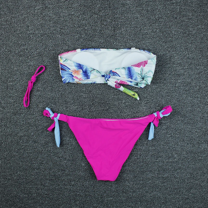 Sexy Print Tube Top Bikini 2020 Swimwear Women Bikini Set Bandage Bathing Swimsuit Swimming For Suit Female Biquini Beachwear XL Sexy Print Tube Top Bikini 2020 Swimwear Women Bikini Set Bandage Bathing Swimsuit Swimming For Suit Female Biquini Beachwear XL