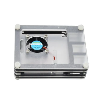 

for Raspberry Pi Acrylic Case with Cooling Fan Heatsinks 3A Power Adapter for Raspberry Pi 4