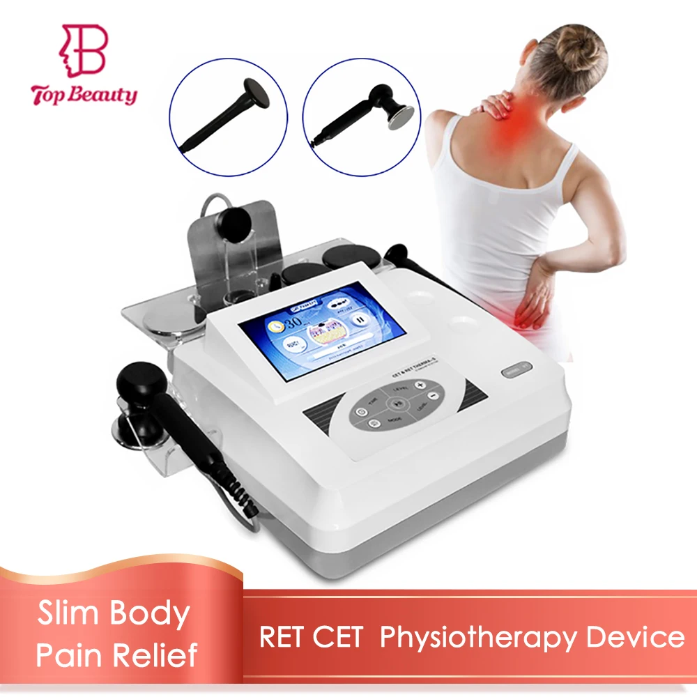 Tecar Therapy Physiotherapy Diathermy Slimming Machine Monopolar RF RET CET Body Shape Face Lift Fatigue Pain Relief Equipment