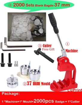 

Button Badges 37mm Mould + 2000sets 37mm Pin Button Badge Raw Material +Button Badge Making machine kits