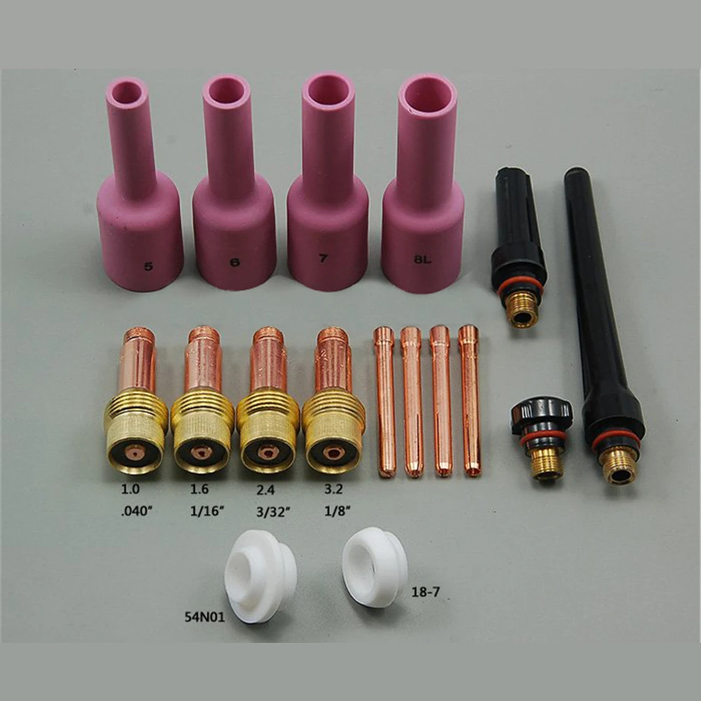 Tig Gas Lens Kit Long Alumina Gas Lens Nozzle Tig Back Caps Fit Tig