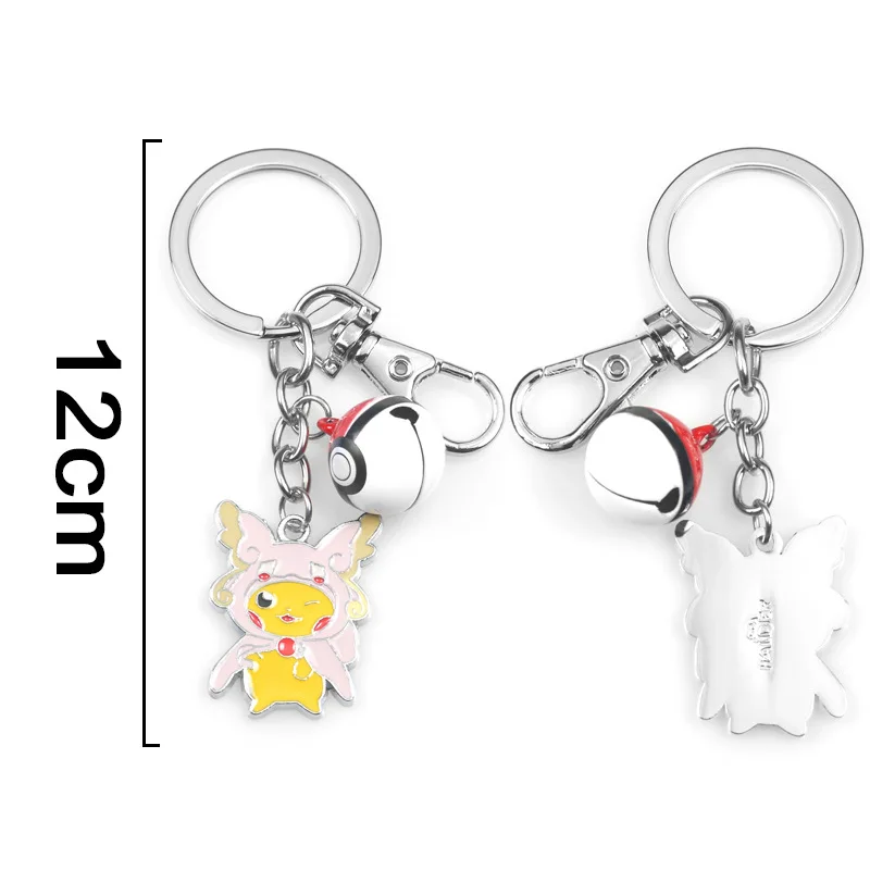 Покемон keychian Пикачу Sableye Ash Ketchum Косплей Audino Altaria Charizard металлический брелок с колокольчиком милый забавный мультфильм