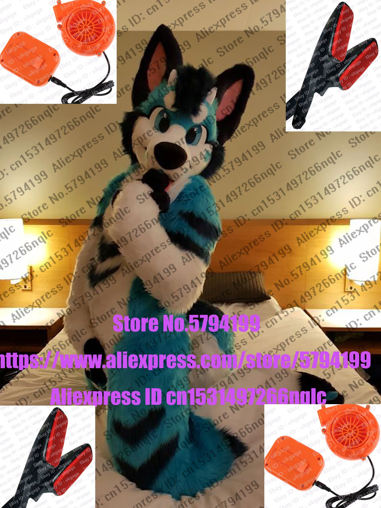 BLACK BLUE HUSKY Dog Wolf Furry Fursuit Suit Costume Cosplay Animal Party Fancy Dress Carnival Birthday Gift | Тематическая одежда