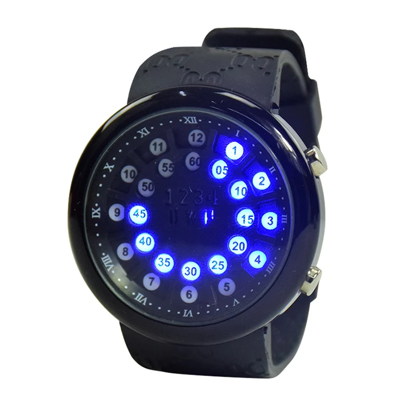 

Fashion Men's Watch Rubber Band Unique LED Digital Men Watch Electronic Sport Watches Clock montre homme erkek kol saati