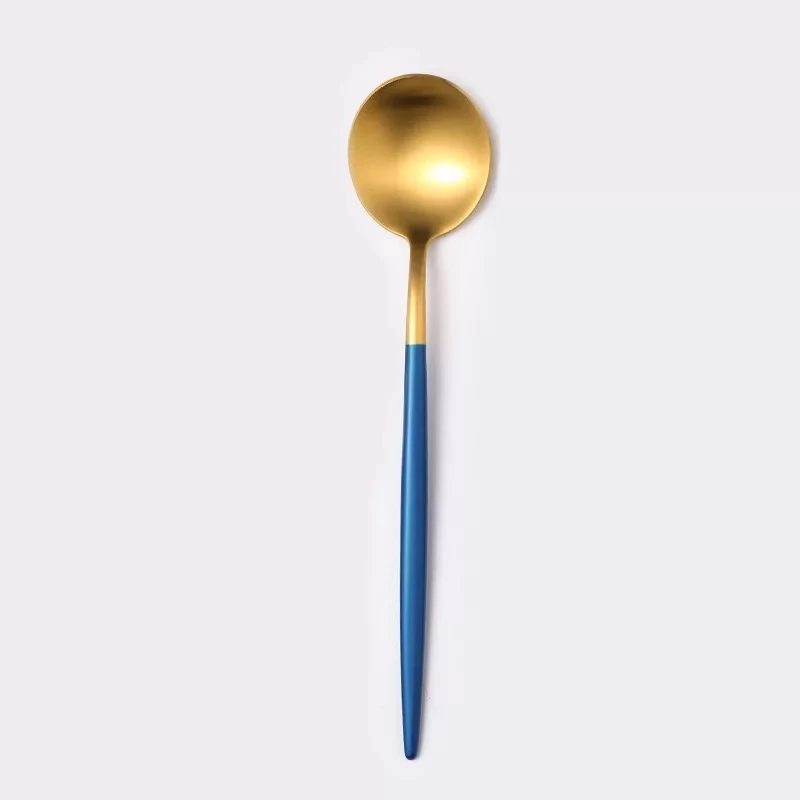 1 pcs dinner spoon Набор столовых приборов из нержавеющей стали, набор столовых приборов, Западная пищевая посуда, роскошная вилка, чайная ложка, нож, столовый набор из вилок, ложка - Цвет: 1 pcs dinner spoon