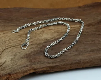 

925 Sterling Silver Necklace Vintage 4mm Thick Fine Handmade Round Corn Necklace Christmas Gifts For Woman Man