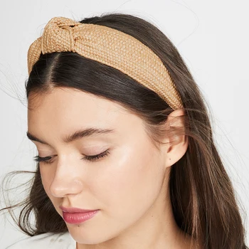 

Dvacaman Yellow Top Knot Headband Simple Cross Cotton Soft Hairwear Bow Knot Turban Hair Accessories Women Colors Gift Jewelry