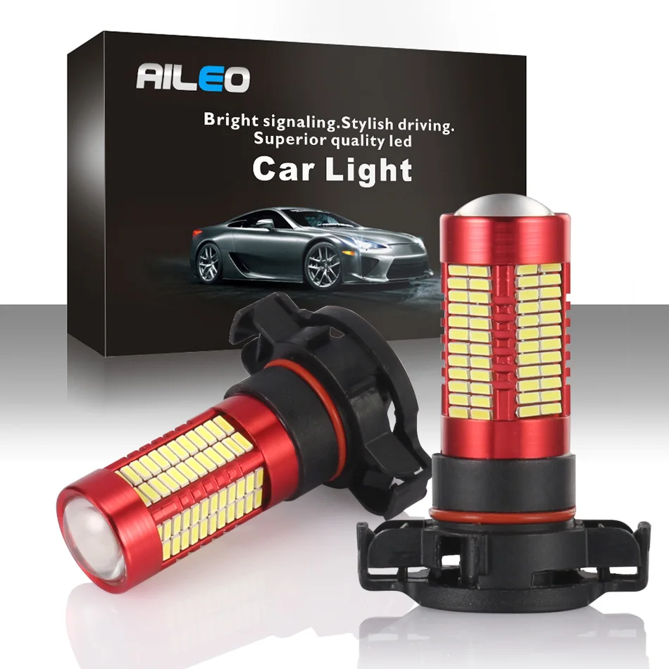 

AILEO Error Free canbus PSY24W LED 106 SMD Emergency light hazard lights For VW Passat B7 Tiguan Golf MK6 Audi Citroen C5 Opel