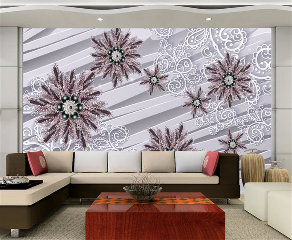 Большой заказ обои 3d стерео Дворцовое ветровое Ювелирное Украшение Цветок ТВ фон