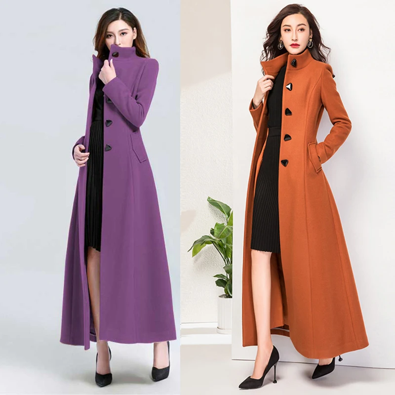 Модное однобортное тонкое зимнее женское пальто с воротником «Мандарин», большие размеры XXXL, пальто с длинными рукавами, женская верхняя одежда для девочек