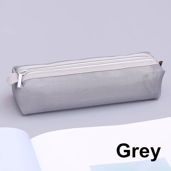 1pcs grey Креативный чехол для карандашей, простой дизайн, стильные сумки для карандашей на молнии, держатели для ручек, школьные принадлежности, канцелярские принадлежности, пенал для мальчиков и девочек - Цвет: 1pcs grey