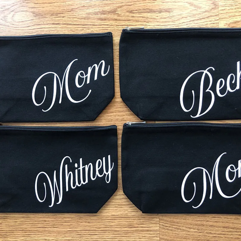 

Personalized Makeup Bag Monogram Make Up Bag Custom Name Cosmetic Bag Bridesmaid Gift Canvas Pouch Wedding Bridal Shower Gift To